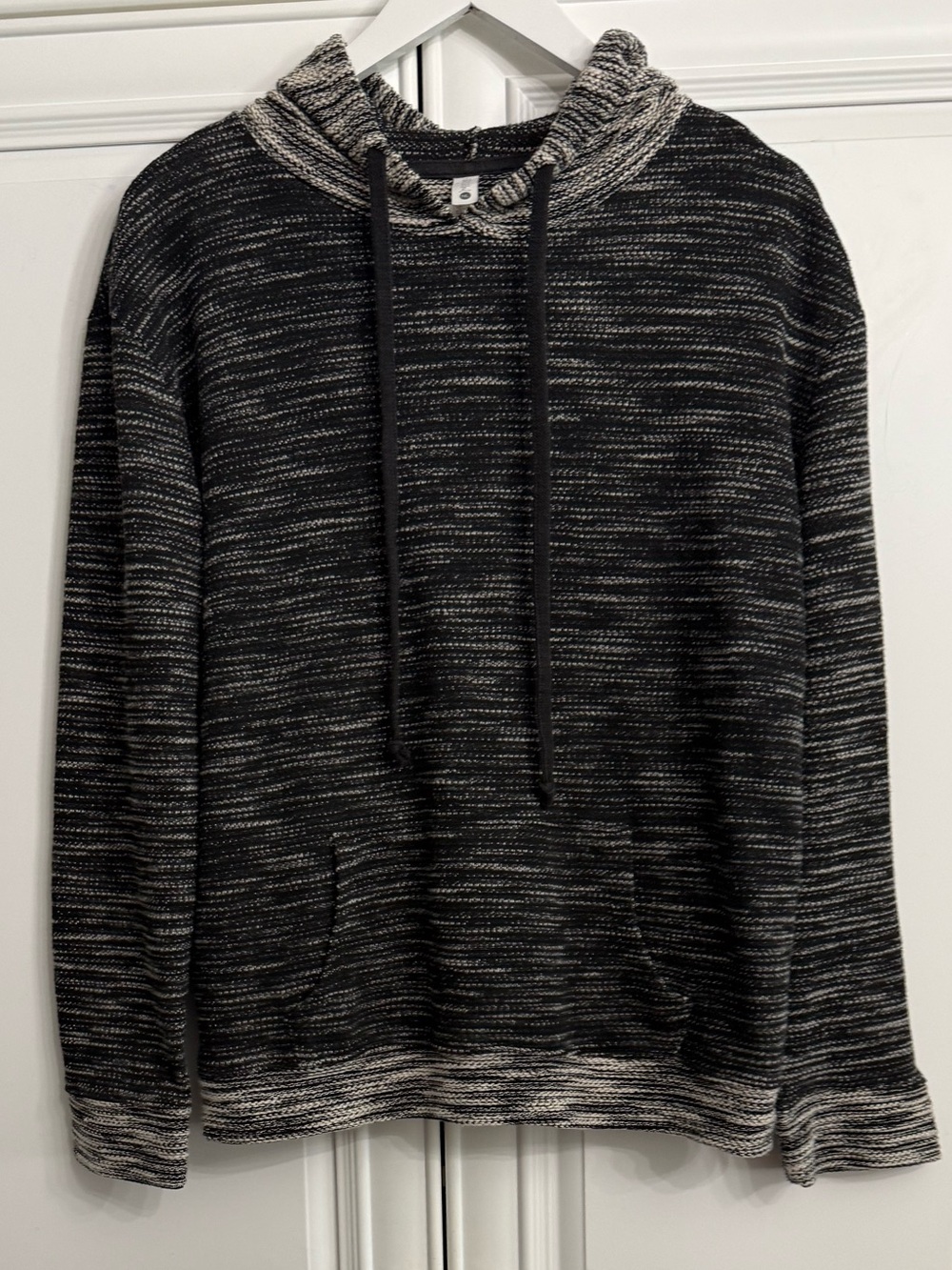 Next Level Apparel Men's Size Large Black & Gray Marled Crewneck Hoodie Sweater